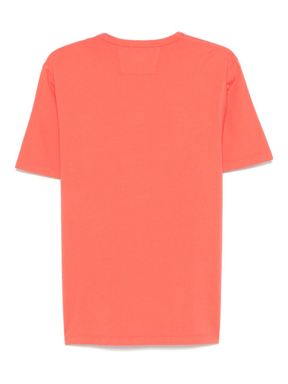 T-shirt rossa aranciata mini logo petto