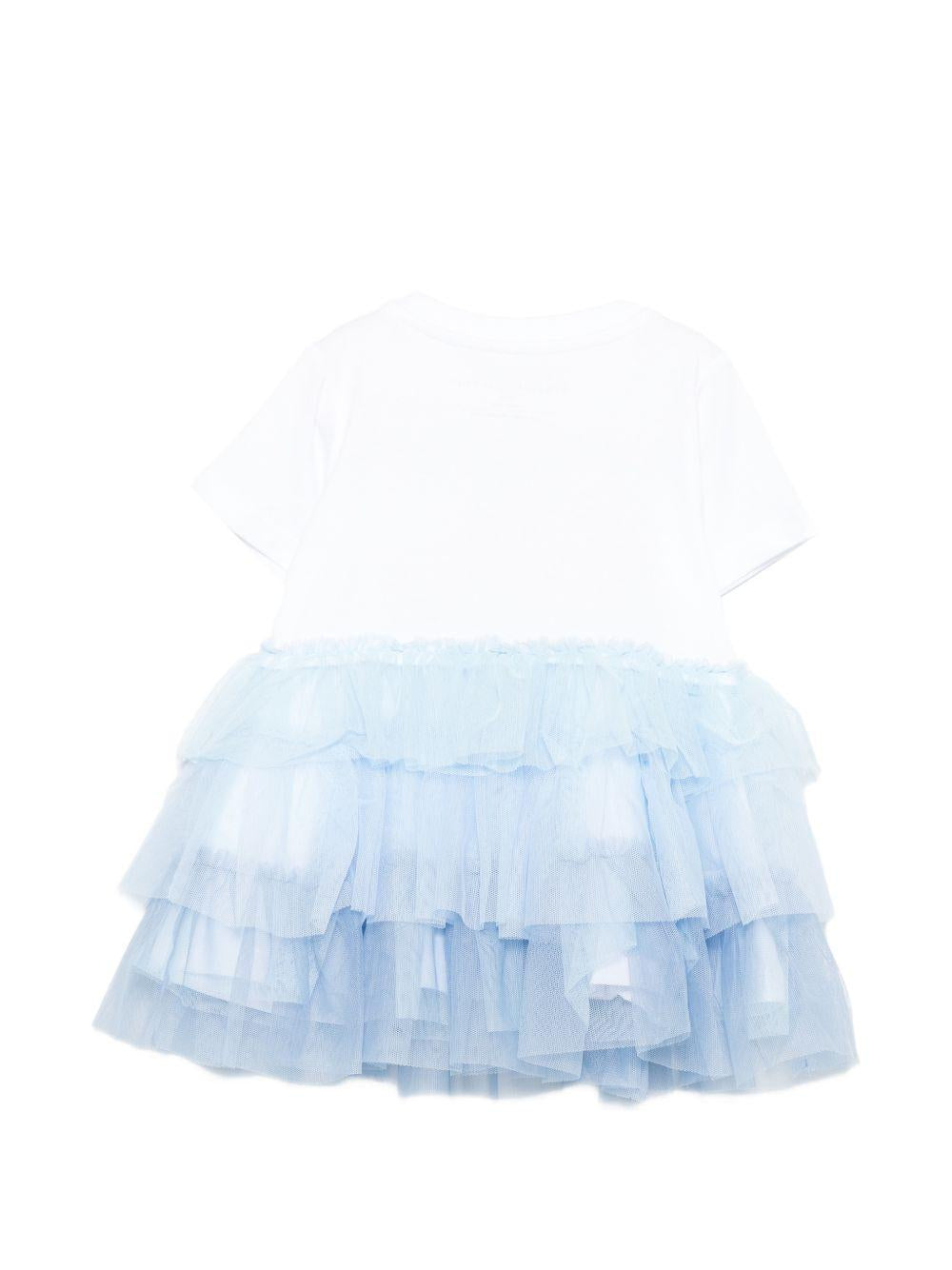 Abito con applicazione pesce in tulle TY1061Z0434 100 STELLA MCCARTNEY KIDS 