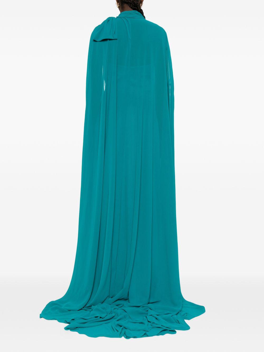 Abito lungo con mantella e fiocco 1T2D7STD00720 AZULTIFF ROSA CLARA COCKTAIL 