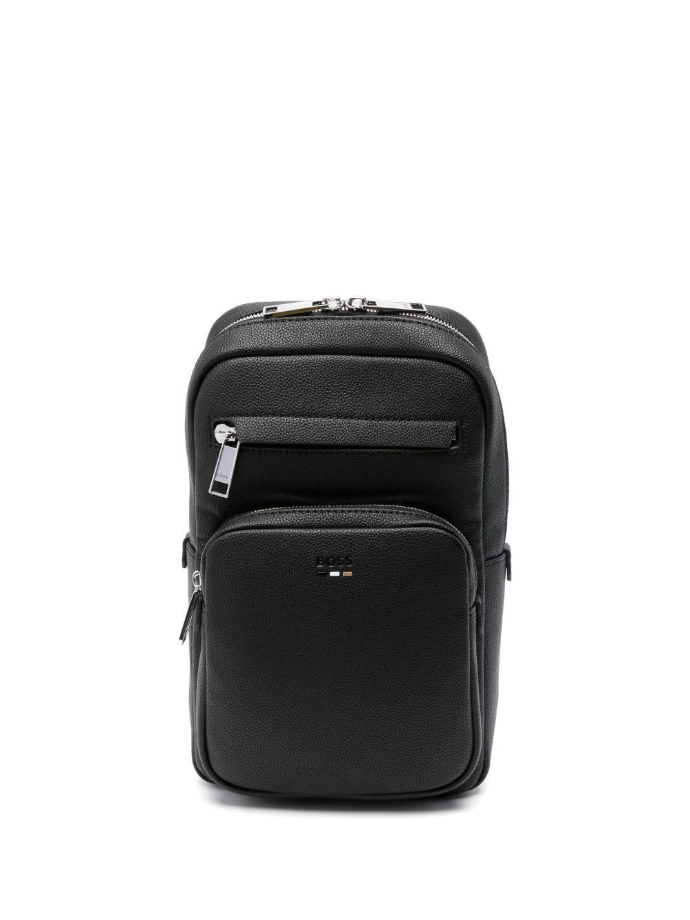 Borsa Nera con Zip e Tracolla Regolabile 50523410 001 BOSS 