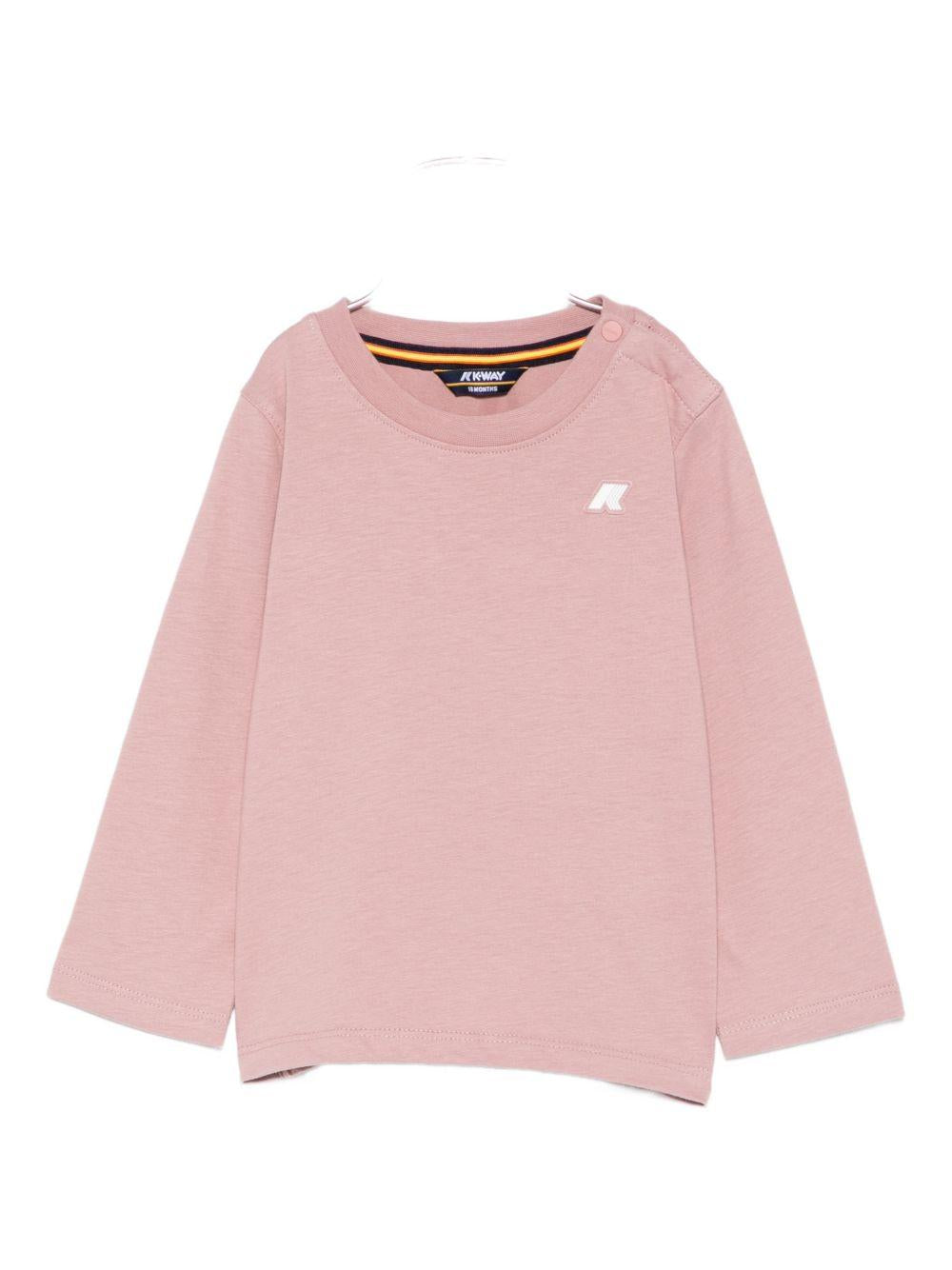 T-shirt rosa maniche lunghe con logo K6123WW WDV K-WAY KIDS 