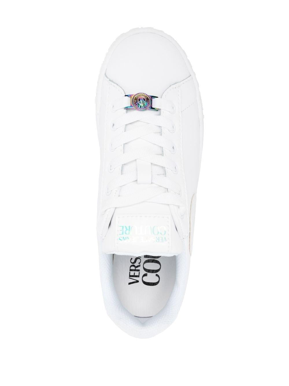 Sneakers bianca logo V ricamato 74VA3SK3 ZP235 BIANCO VERSACE JEANS 