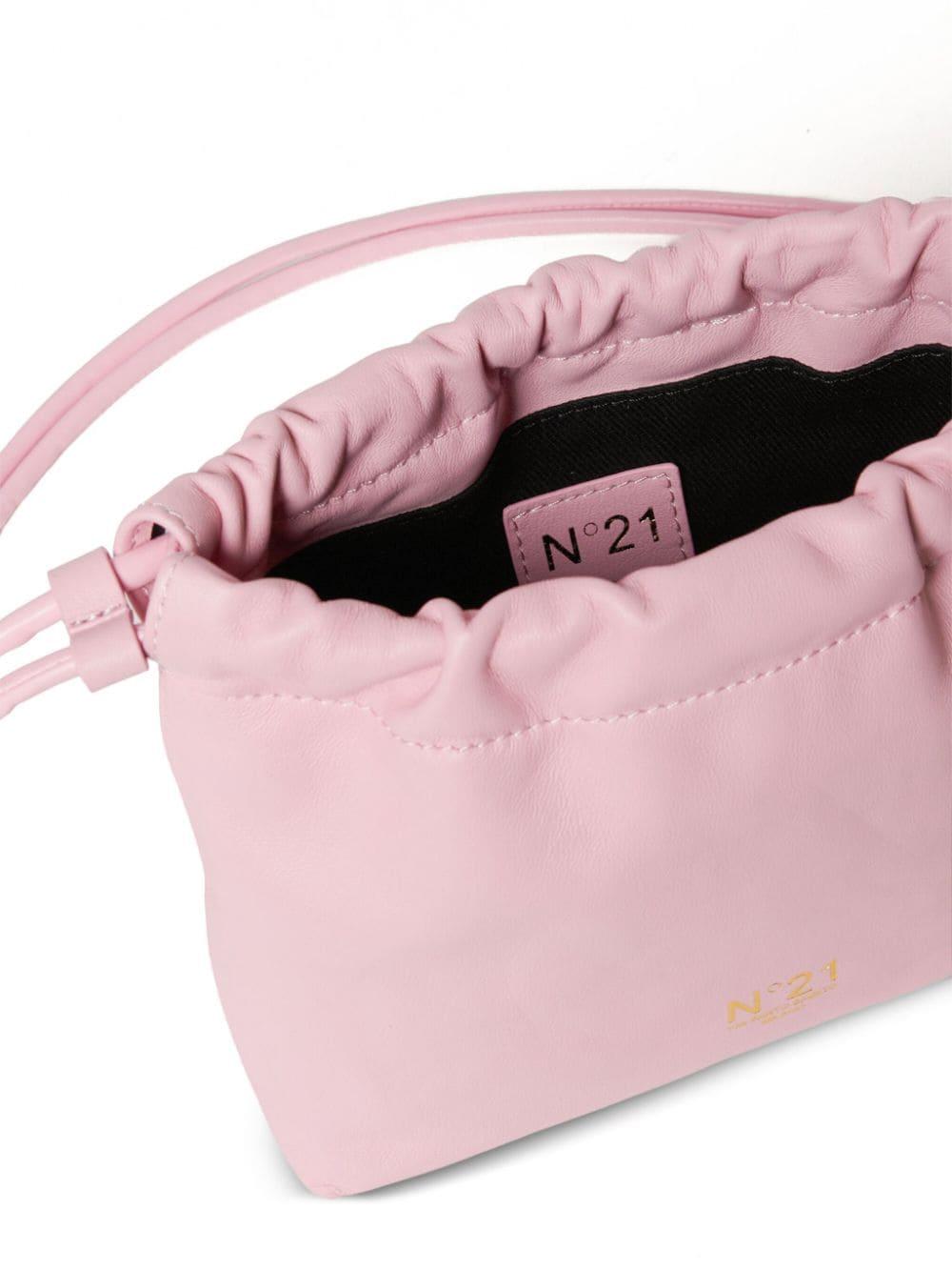 Borsa rosa a secchiello con coulisse