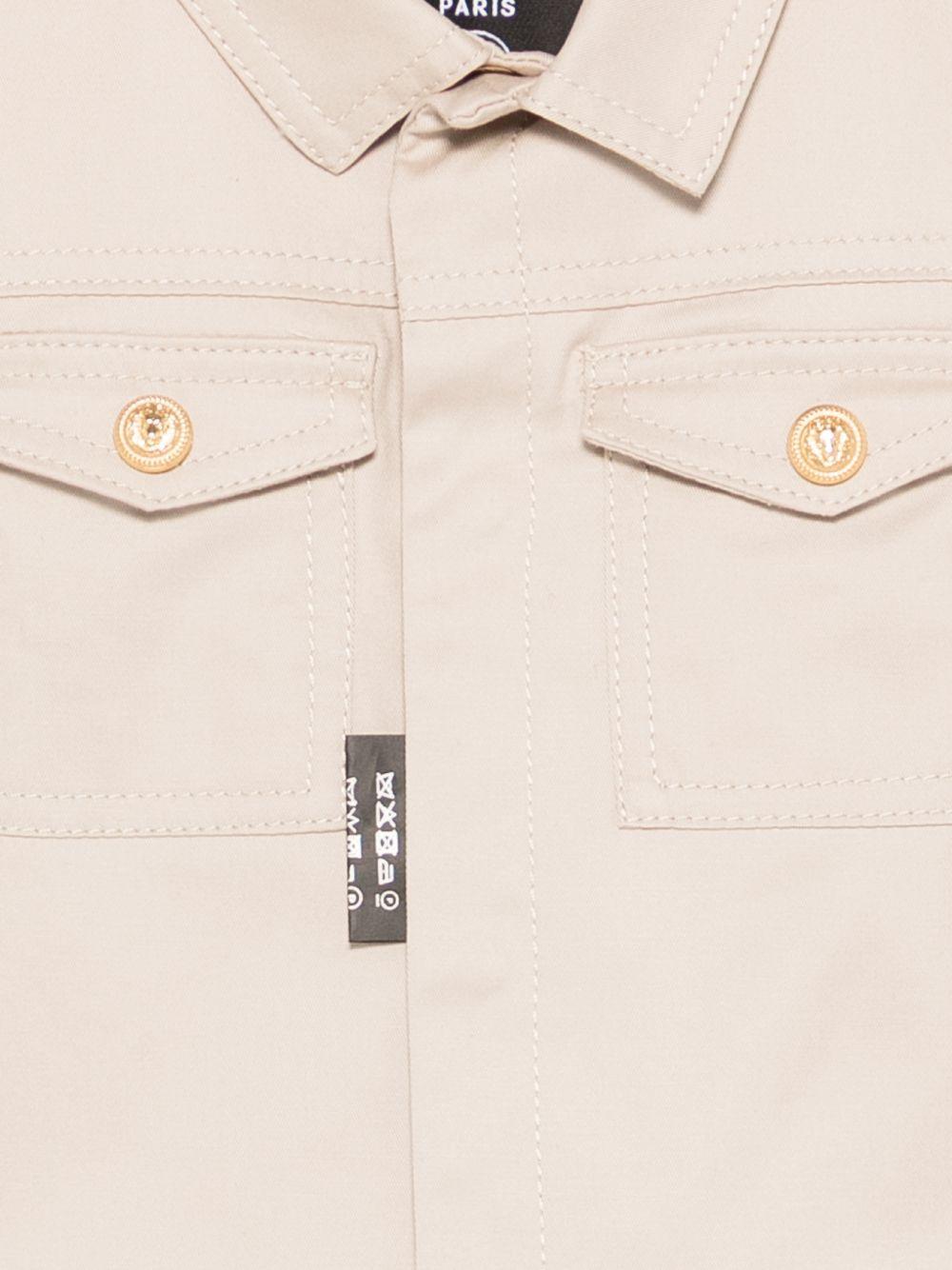 Giacca con collo a camicia e tasche BY2507G0197 107 BALMAIN KIDS 