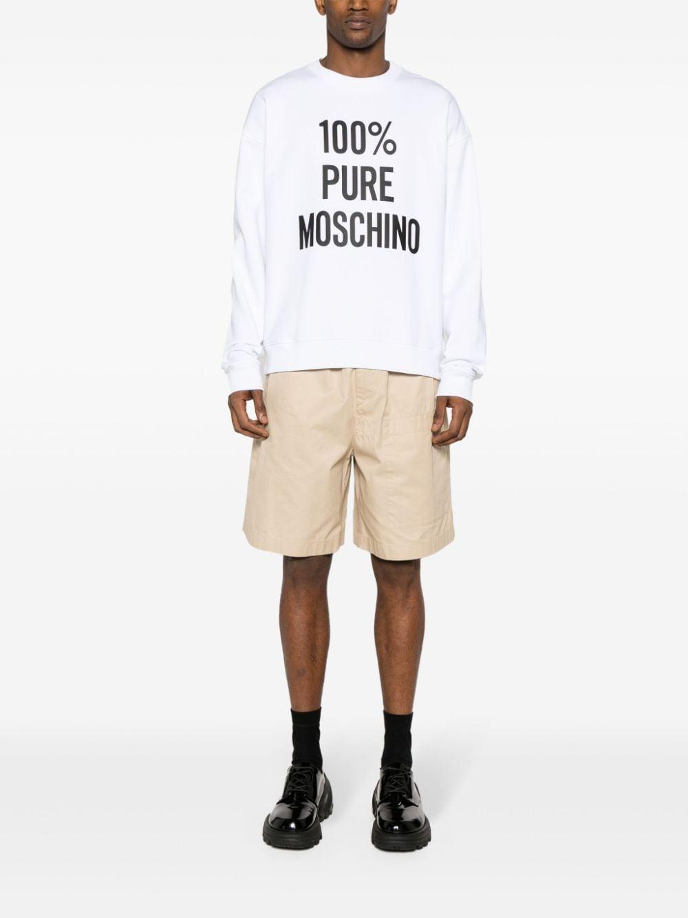 Felpa bianca 100% pure moschino - Preludio Moda