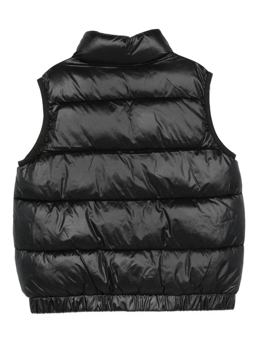 Gilet trapuntato nero con logo - Preludio Moda