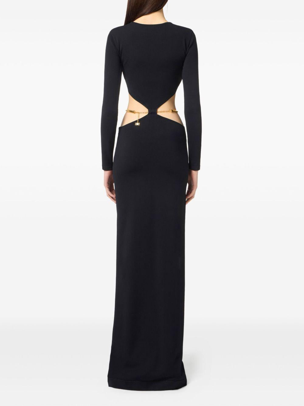 Abito a Maniche Lunghe con Dettaglio Cut-Out Nero AM24S56E2 110 ELISABETTA FRANCHI 