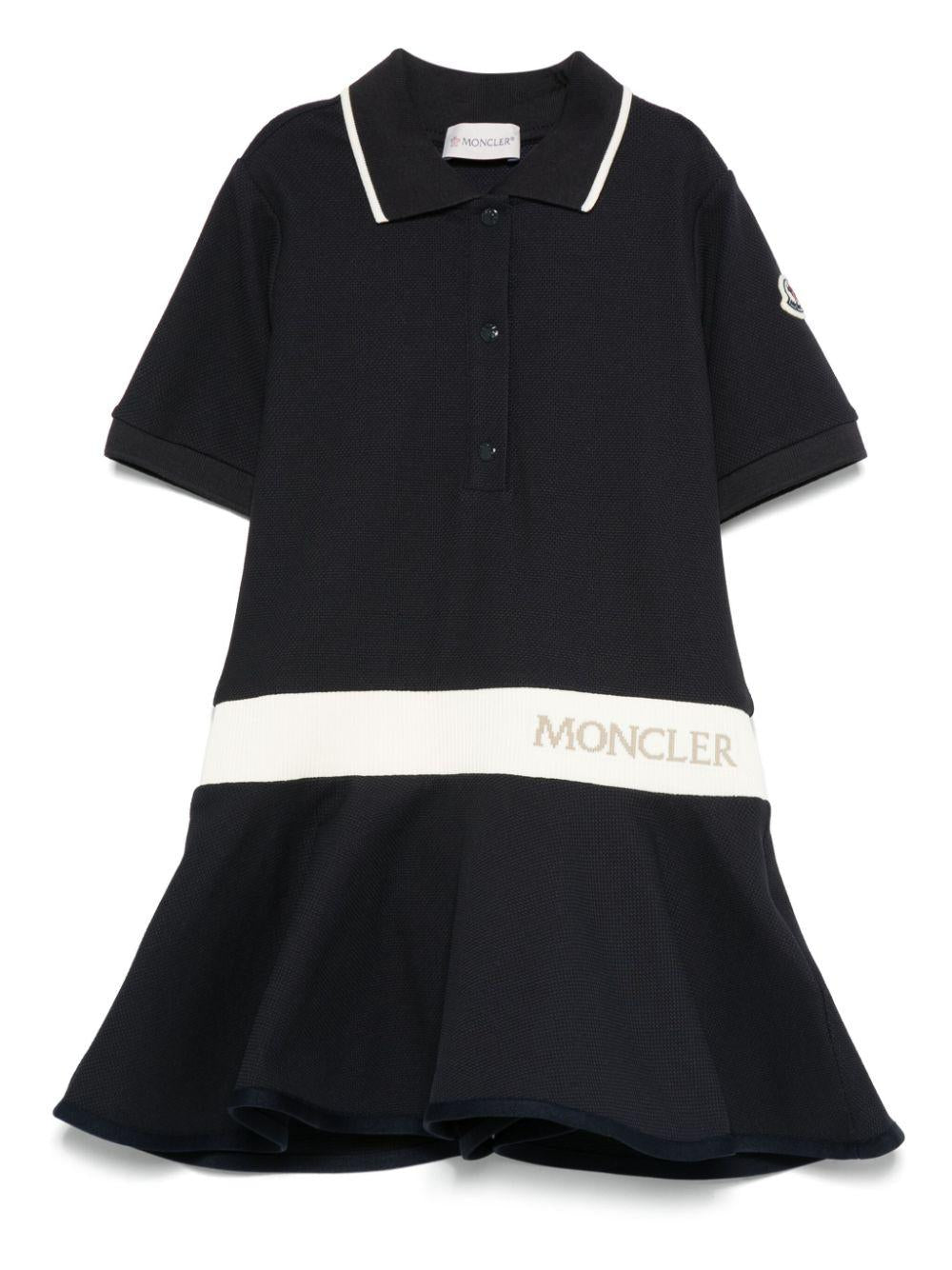 Abito blu fascia logata in vita K19548I00001899YV 778 MONCLER KIDS 