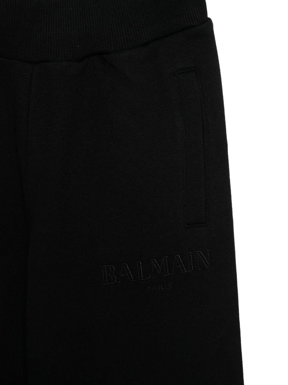 Pantaloni Sportivi Neri con Logo BX6Q20Z3183 930NE BALMAIN KIDS 