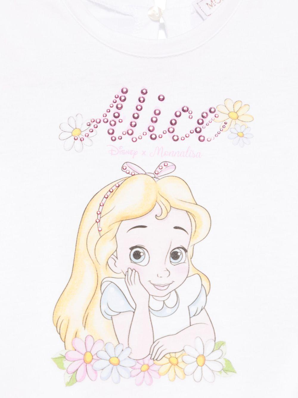 T-shirt bianca Alice con strass