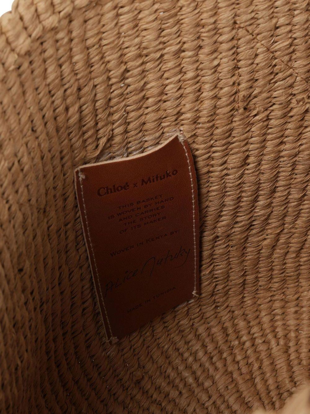 Borsa in rafia manico logato