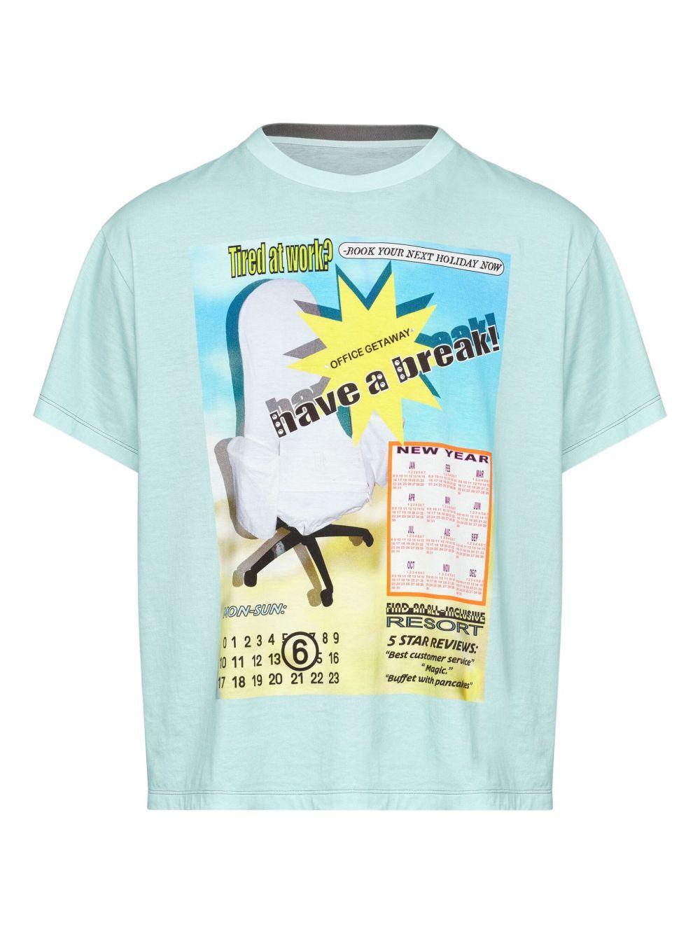 T-shirt grafica stampa office SH0GC0065M20181 001S MM6 MAISON MARGIELA 