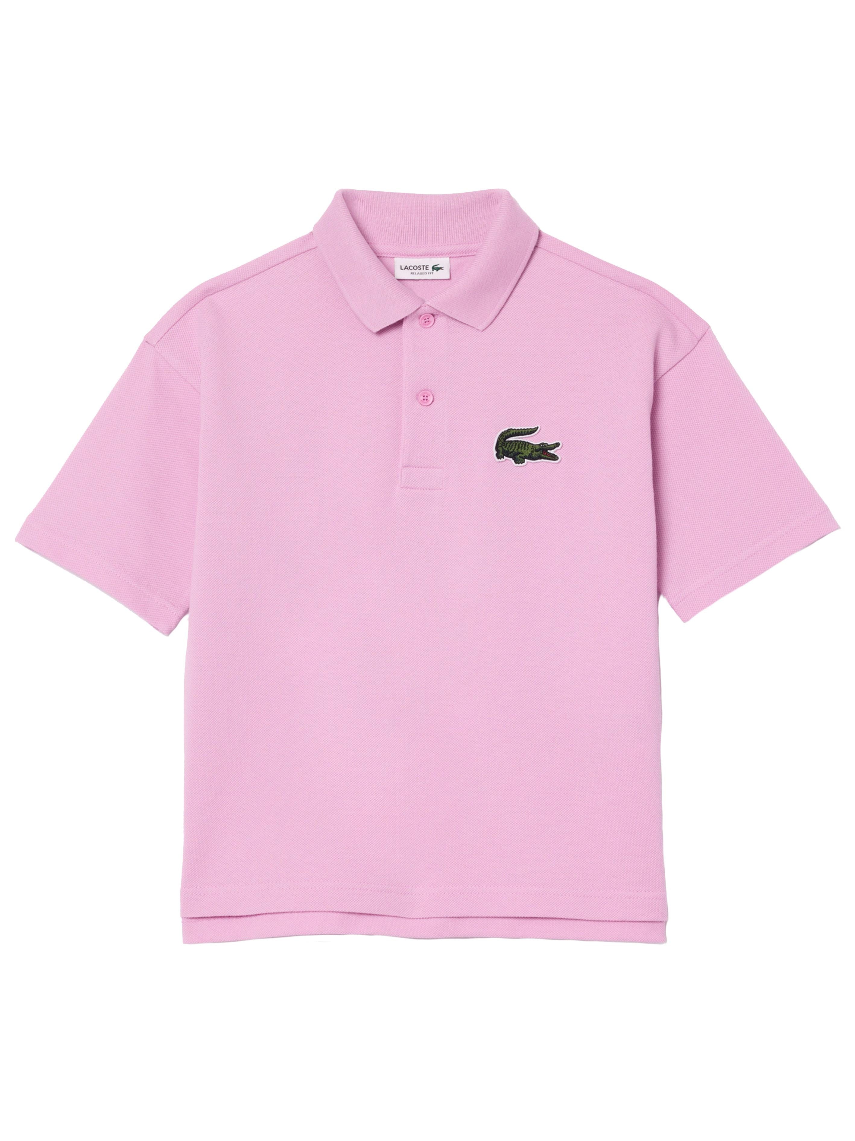 T-shirt rosa big logo ricamo PJ1259 IXV LACOSTE KIDS 