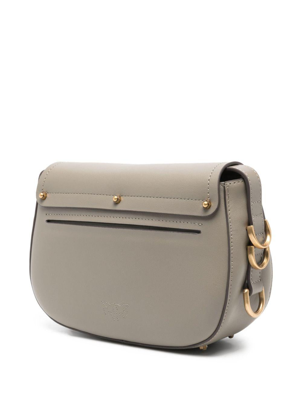 Borsa a tracolla noce/oro con patta e tracolla regolabile 103831A1ZX I68Q PINKO 