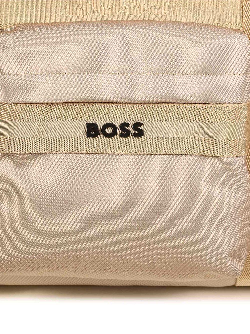 Borsa mamma beige con fasce logate