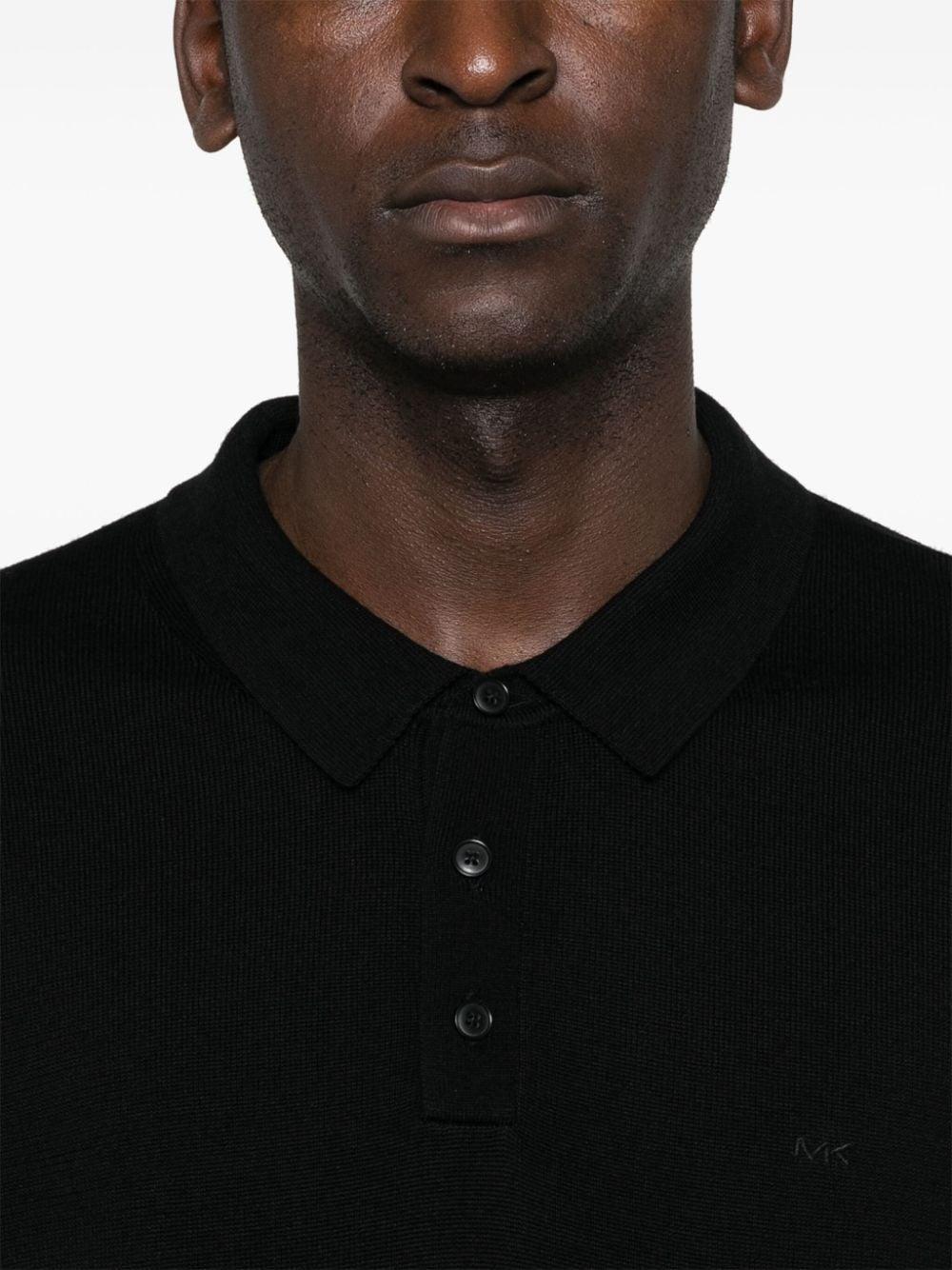 Polo nera basic in lana