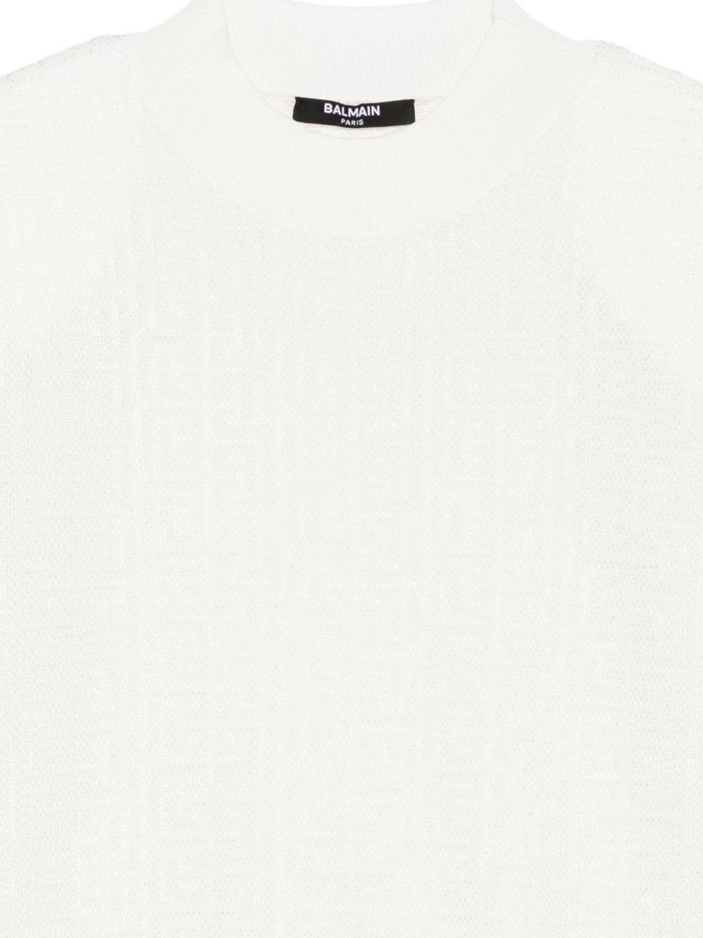 Maglione a Maniche Lunghe con Monogramma BX9A20X0121 100 BALMAIN KIDS 