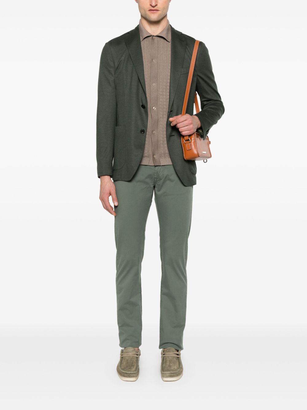 Camicia Oliver taupe in maglia traforata