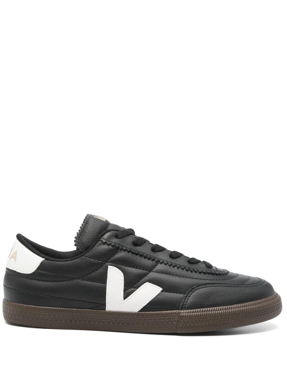 Sneakers in pelle con logo a contrasto FU2020707 BLACKWHITE VEJA 