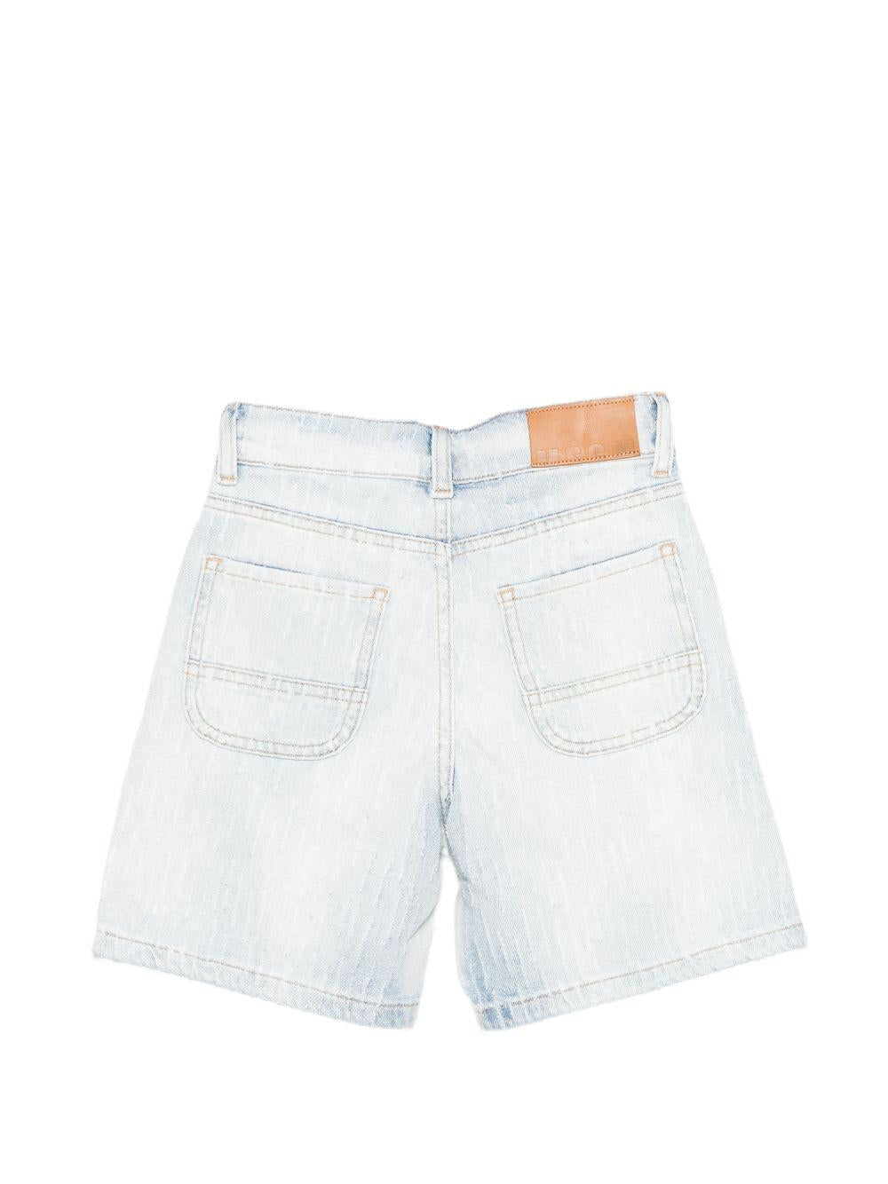 Shorts in denim delavé S6MSJUBE045 126 MSGM KIDS 
