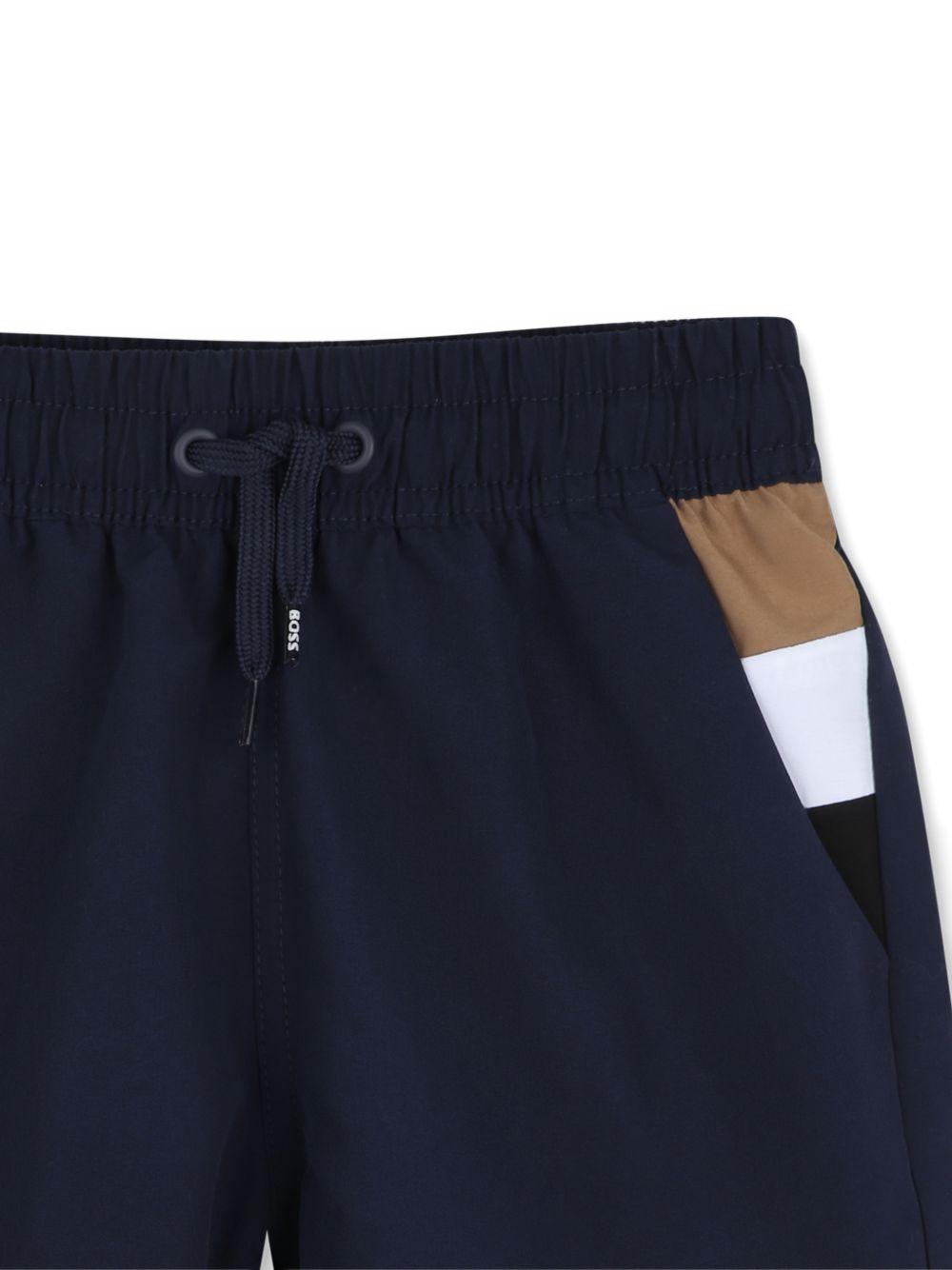 Boxer da mare con inserti a contrasto J52898 849 BOSS KIDSWEAR 