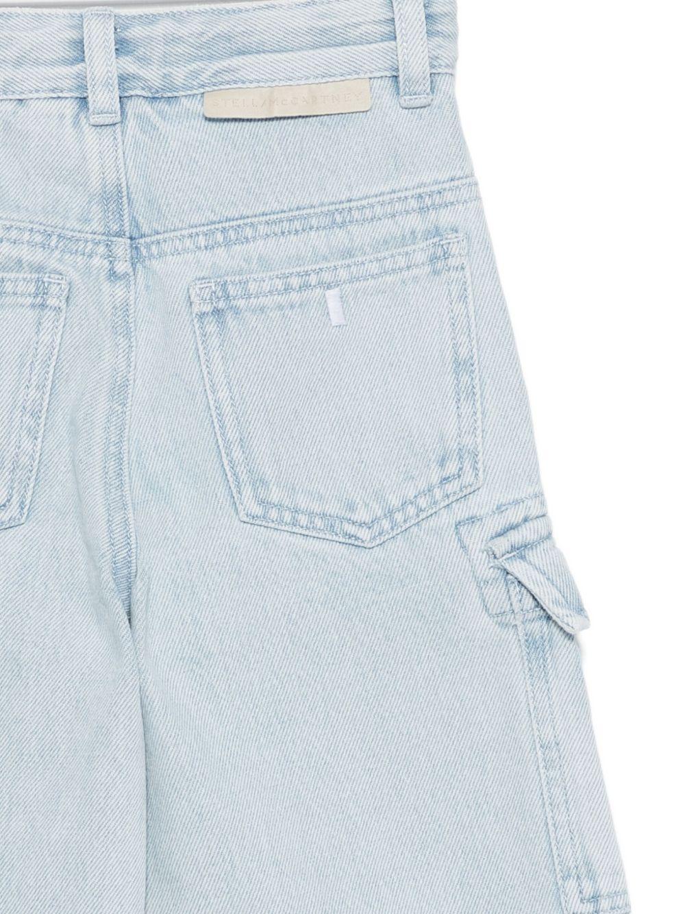 Pantaloni Cargo Azzurri per Bambini con Zip TX6D30Z0746 600 STELLA MCCARTNEY KIDS 