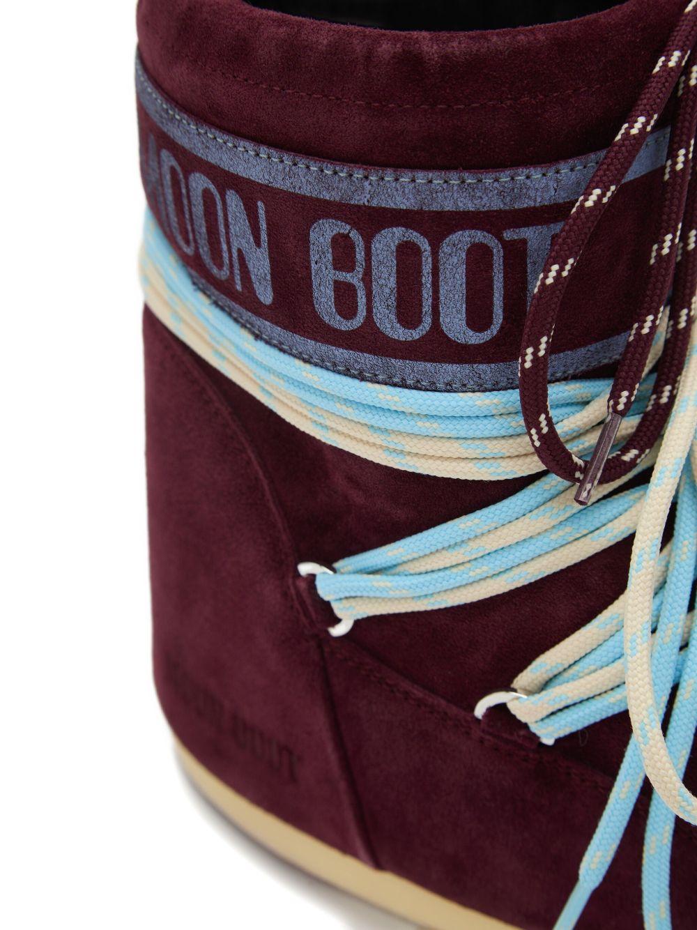 Moon Boot Stivali in camoscio borgogna con lacci 80D1409670 D013 MOON BOOT 