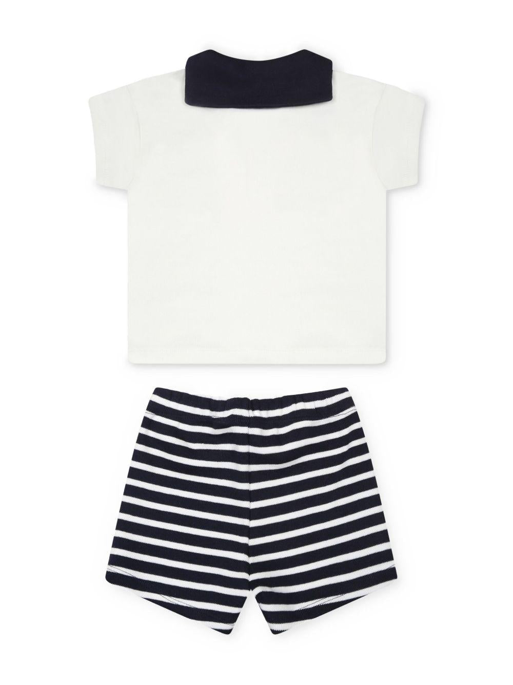 Completo bianco e blu (2pz) A0CPA 01 PETIT BATEAU KIDS 