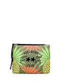 Clutch bag with palm tree pattern