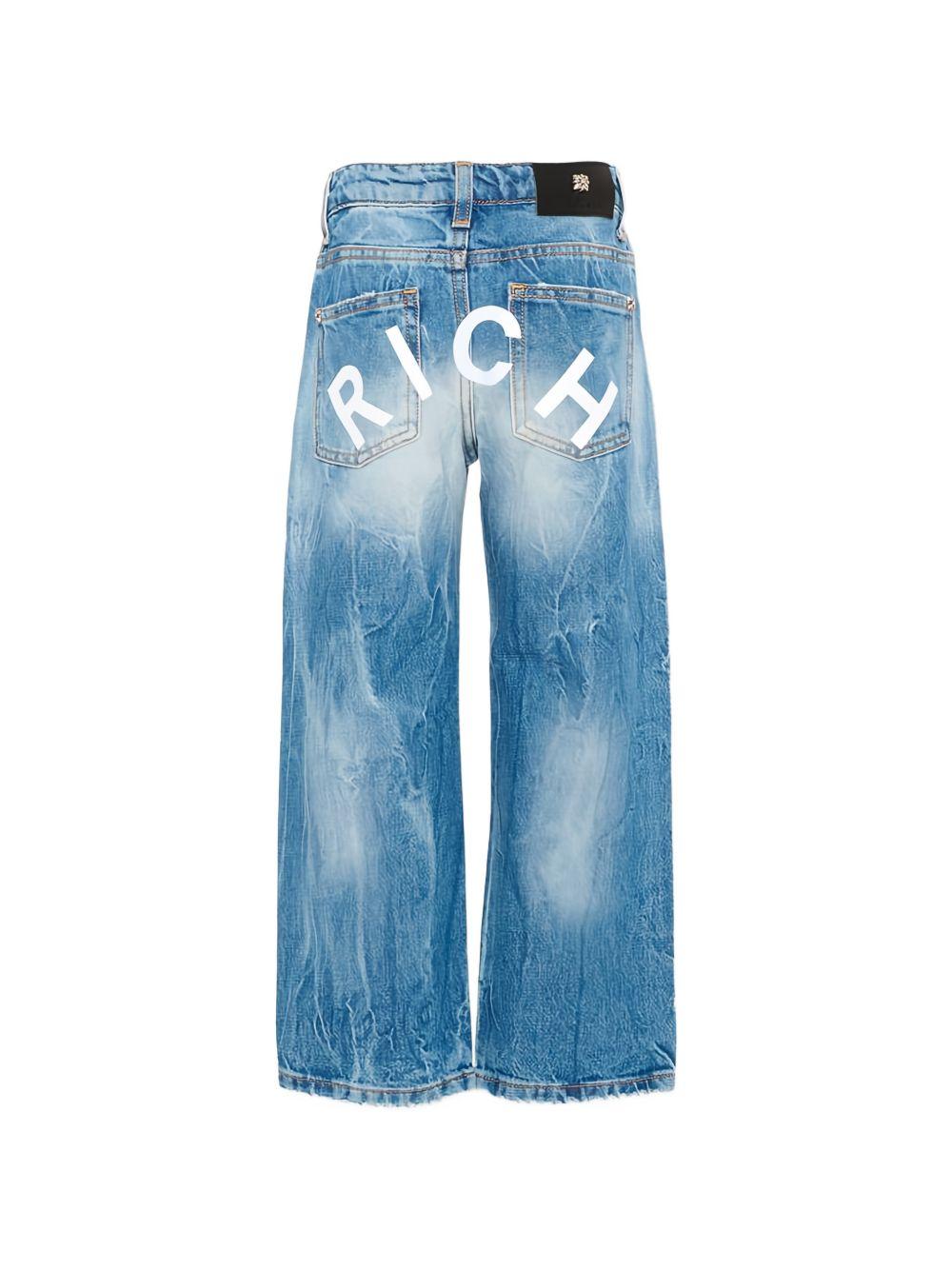 Jeans a gamba ampia con effetto vissuto RBP26228JE DENIM JOHN RICHMOND KIDS 