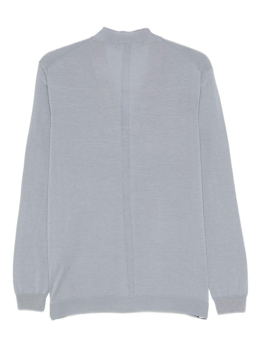Cardigan celeste in maglia fine con scollo a V L1MFW25266729 E048 LOW BRAND 