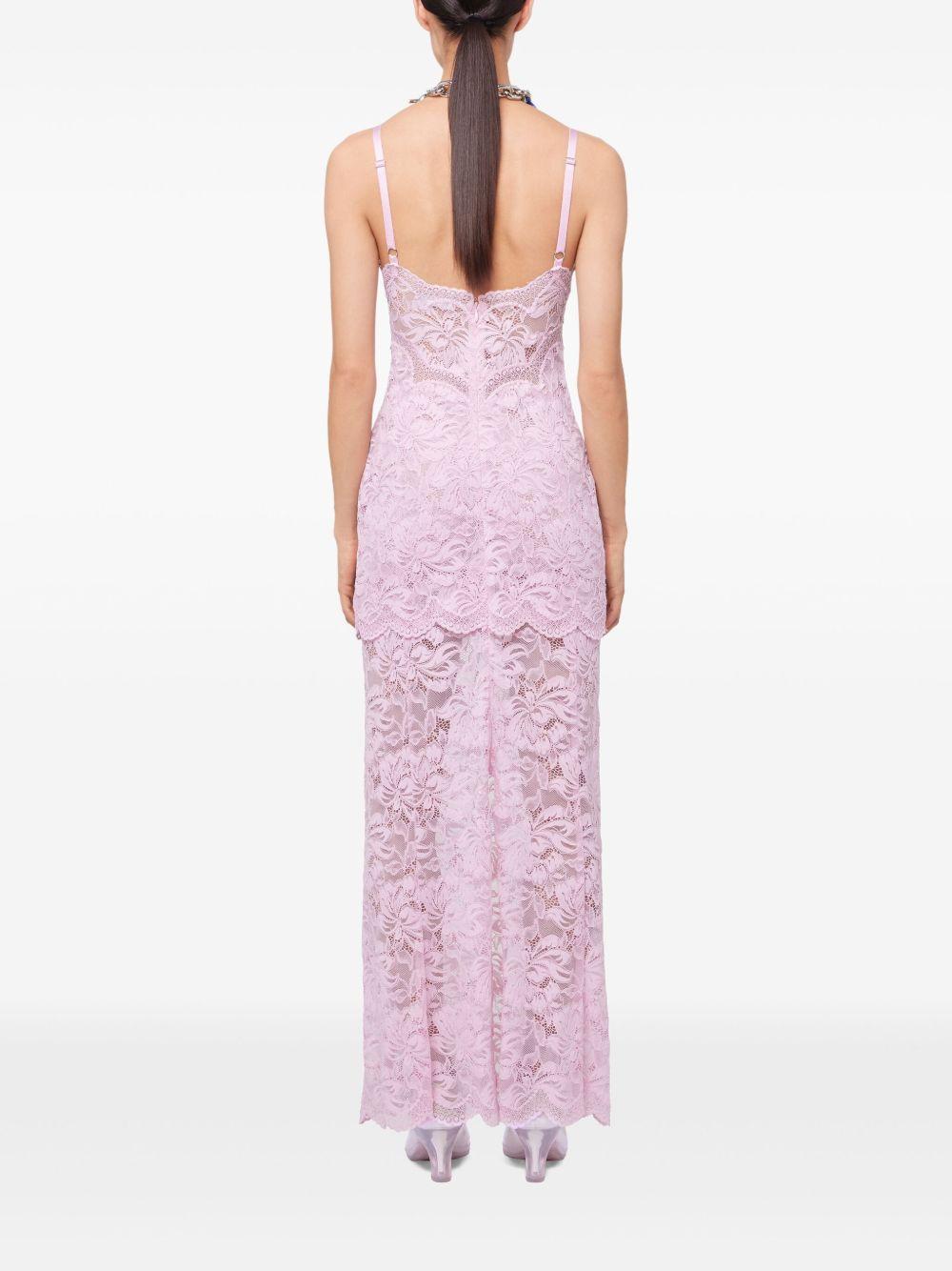 Abito rosa in pizzo ricamato 25EJRO027PA0170 P137 RABANNE 