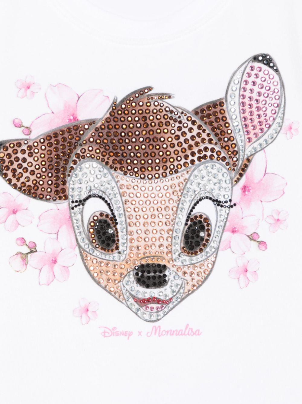 T-shirt bianca Bambi con strass