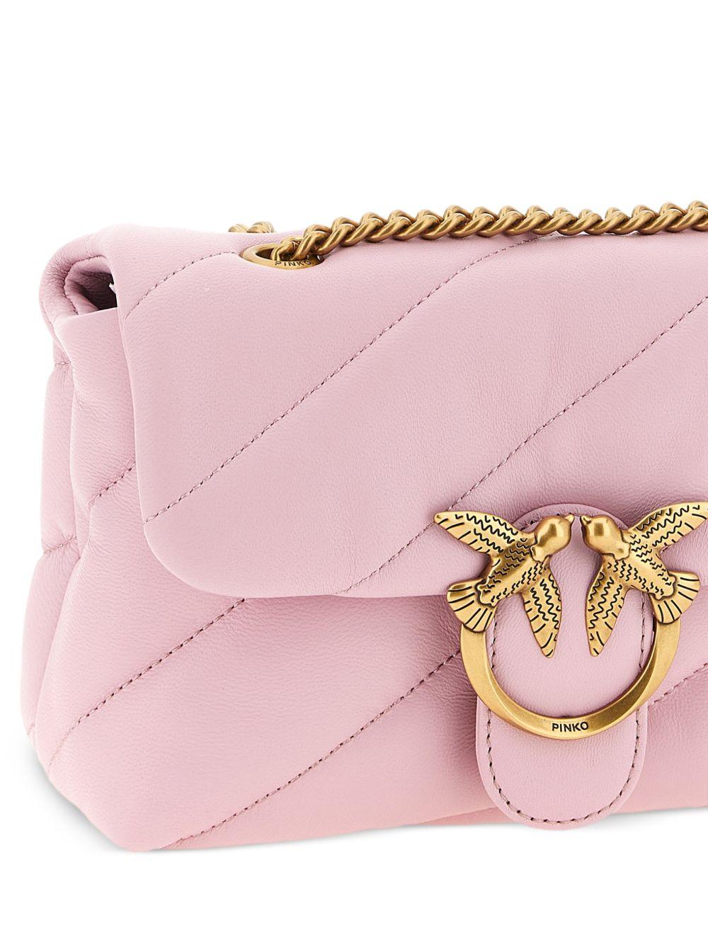 Borsa a tracolla in pelle con fibbia dorata 100039A0F2 P26Q PINKO 