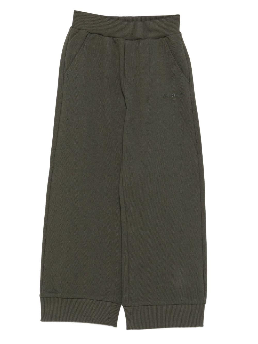 Pantaloni con Vita Elasticizzata e Polsini a Coste BX6A80Z3183 762 BALMAIN KIDS 