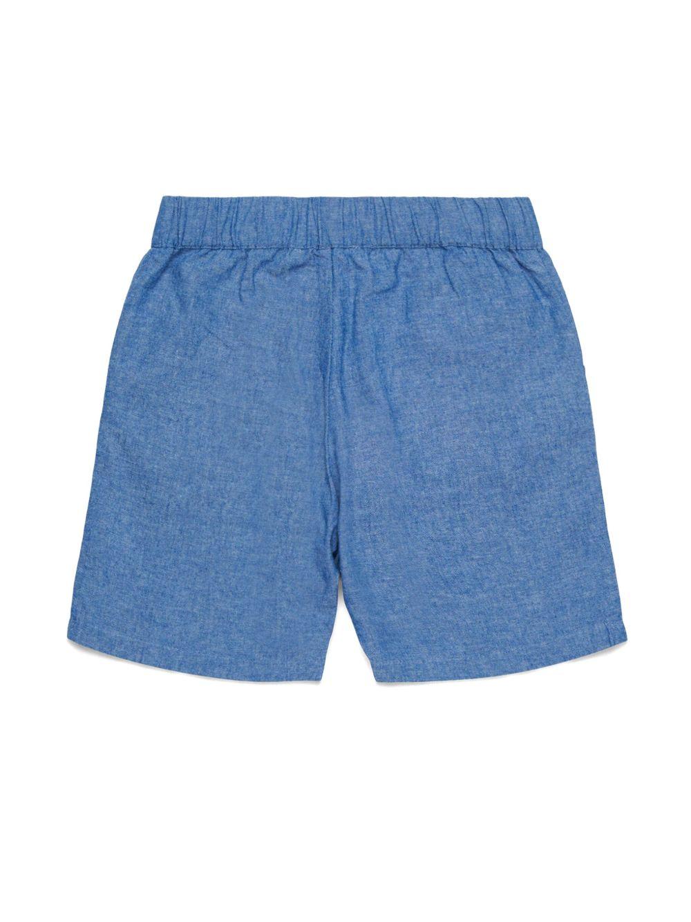 Bermuda effetto denim mini logo neonato