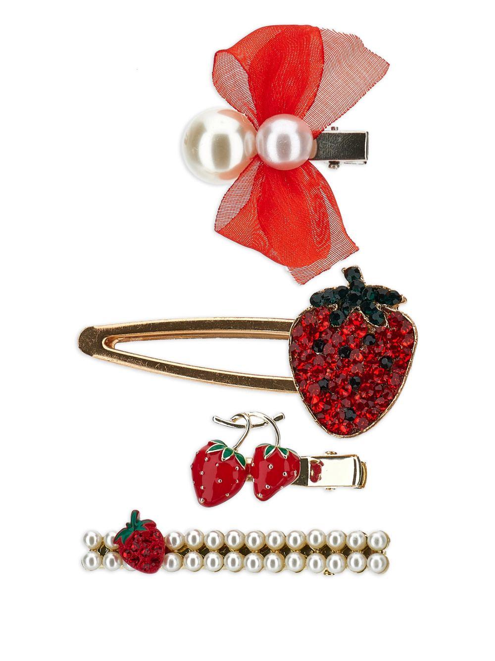 Set di fermagli decorati con perle e fragole 39G0187759 0044 MONNALISA KIDS 