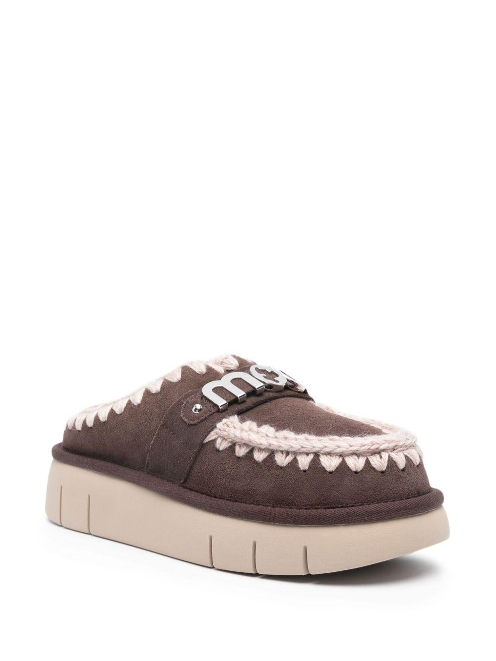 Mules con placca logo MUFW531001A MOCHA MOU 