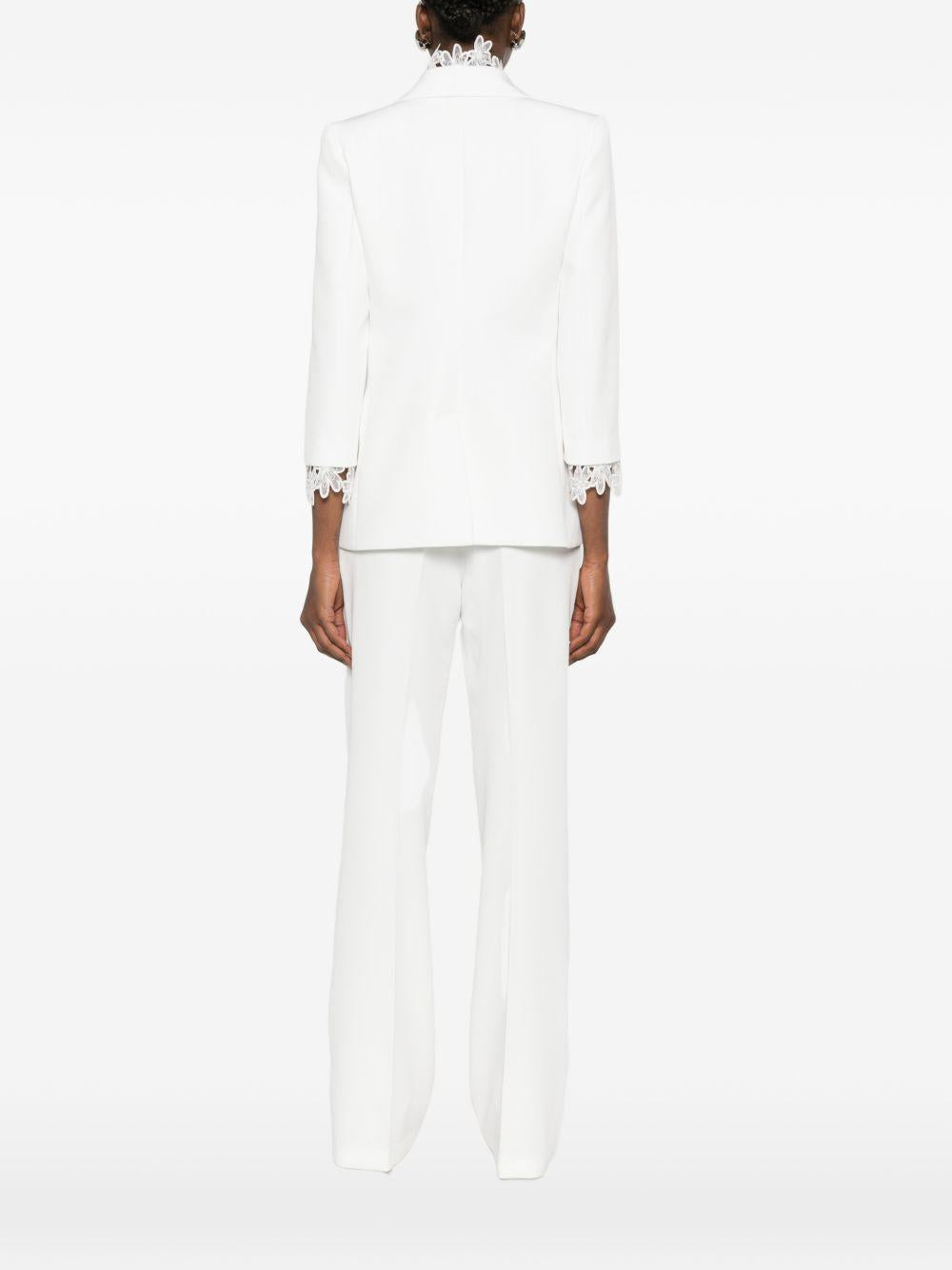 Blazer monopetto con profili in pizzo WS00702 BIANCO BABYLON COLLECTION 