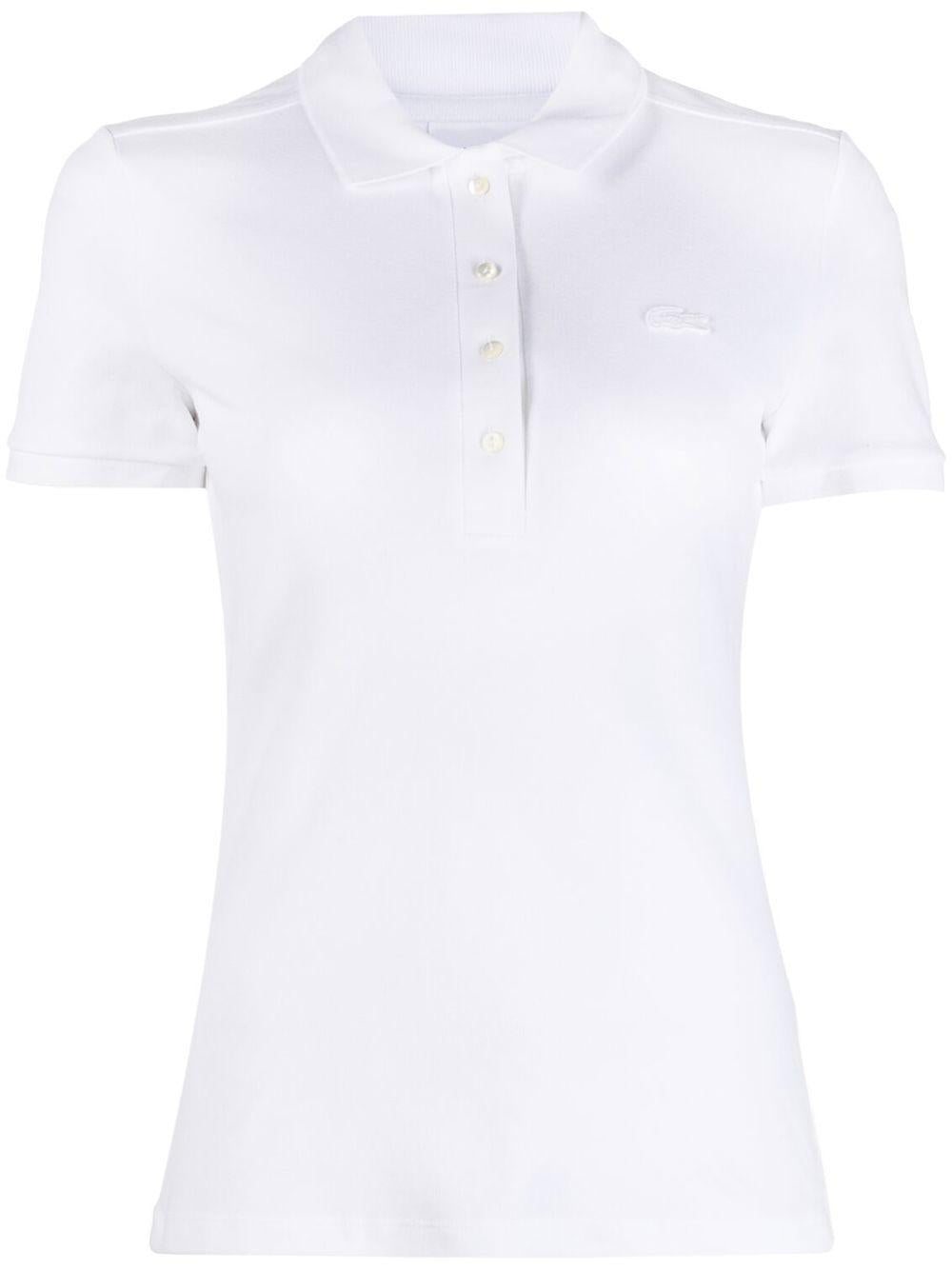Polo bianca ricamo tono su tono PF5462 001 LACOSTE 