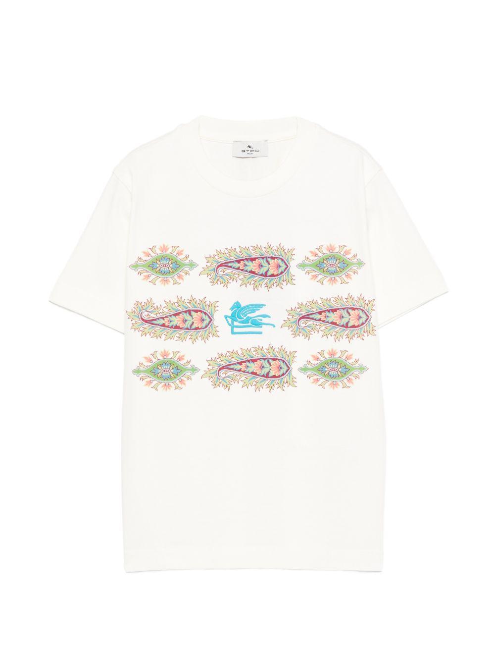 T-shirt con stampe paisley multicolor GY8Q21Z3672 102 ETRO KIDS 