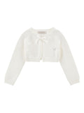 Cardigan bianco con chiusura a fiocco