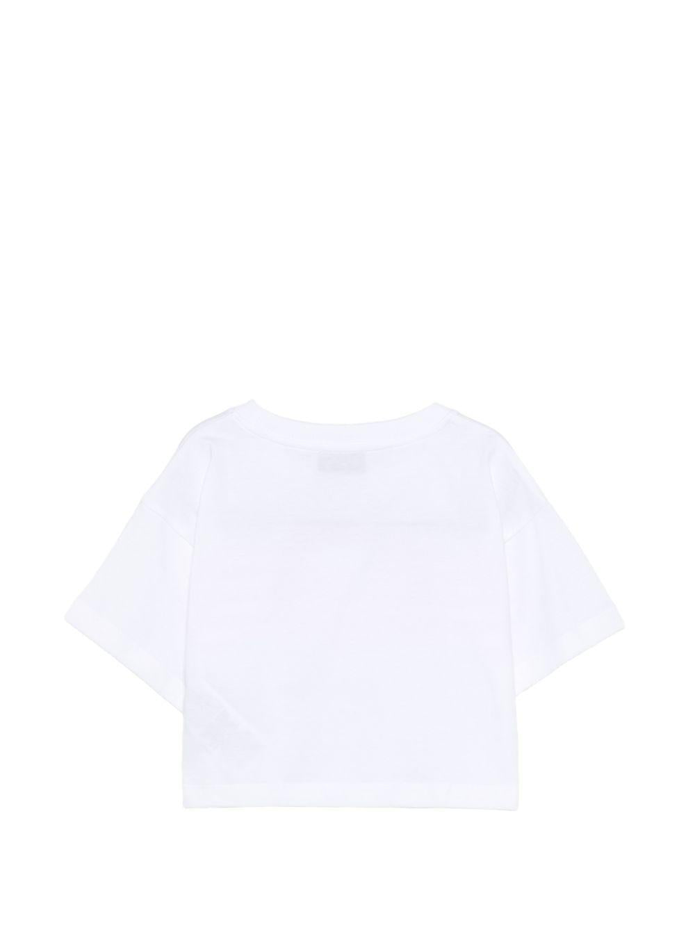 T-shirt con stampa ciliegie HDM06YLAA02 10101 MOSCHINO KIDS 