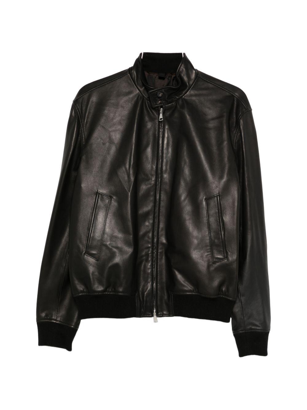 Giacca bomber in pelle di agnello ICECHE2602 NERO TAGLIATORE 
