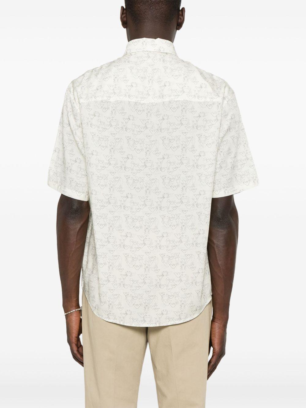 Cream shirt with all-over eagles