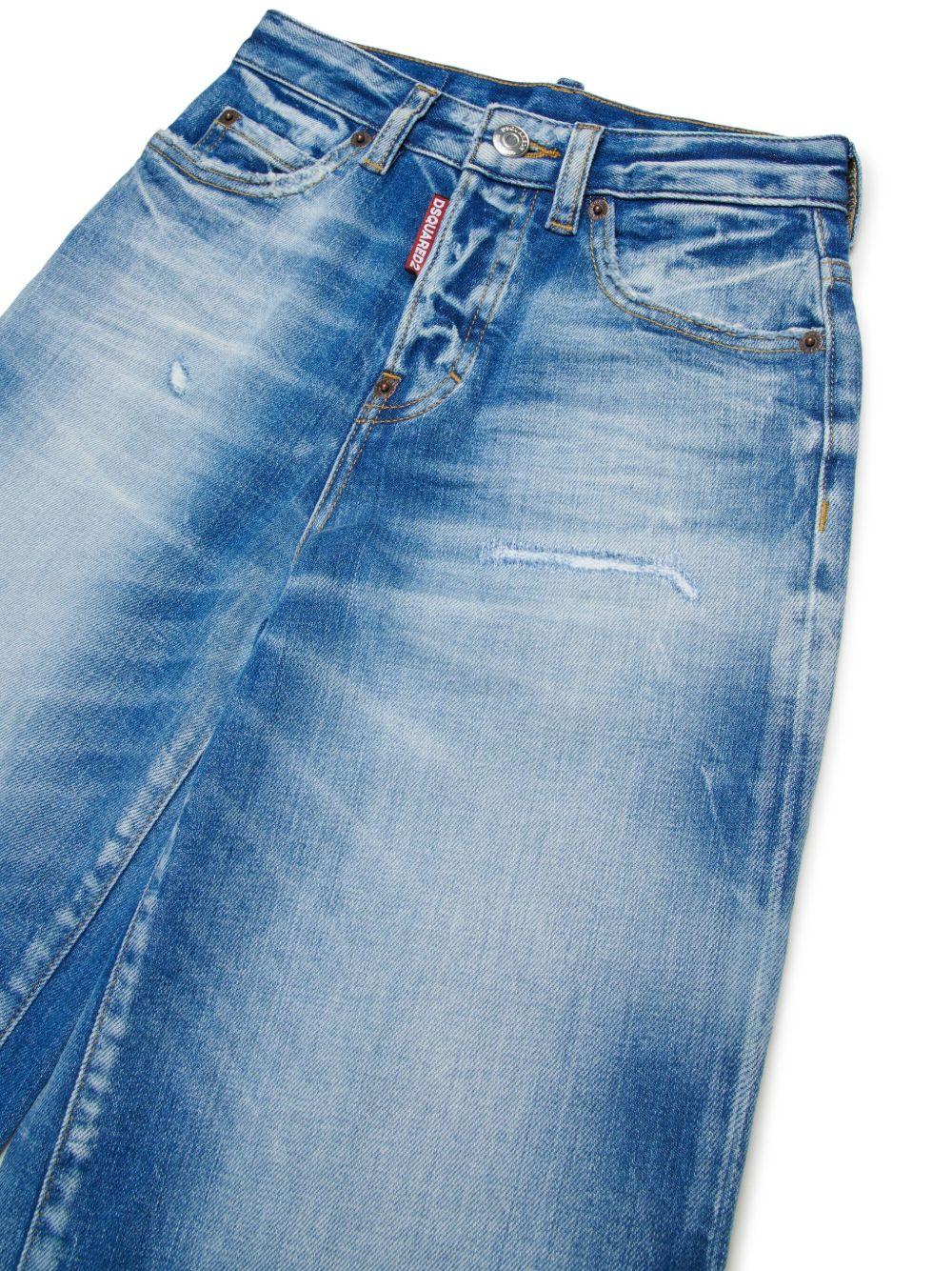 Jeans a palazzo con schiariture