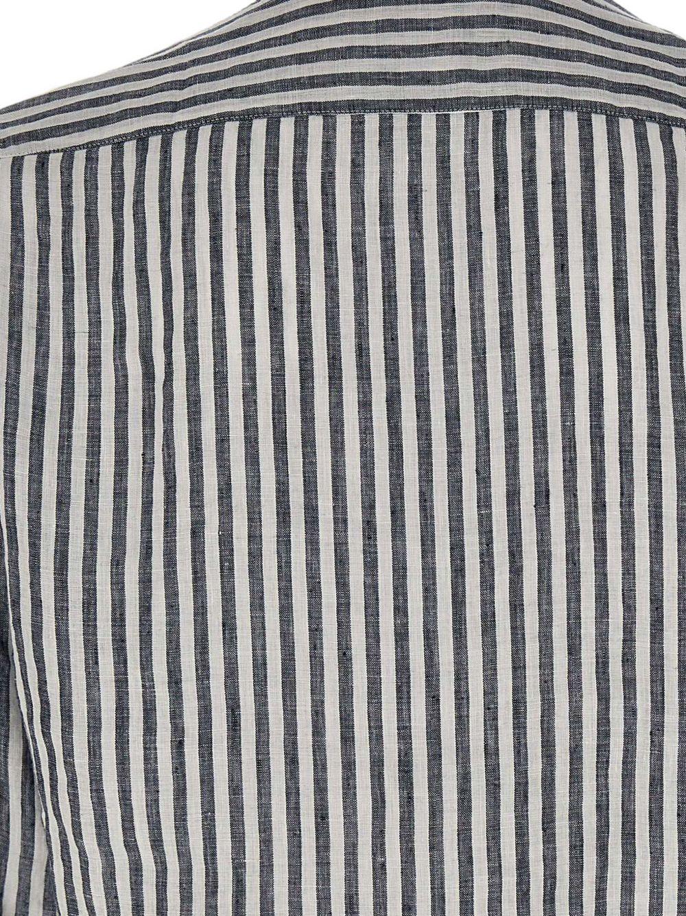 Camicia in lino a righe 50560595 404 BOSS 