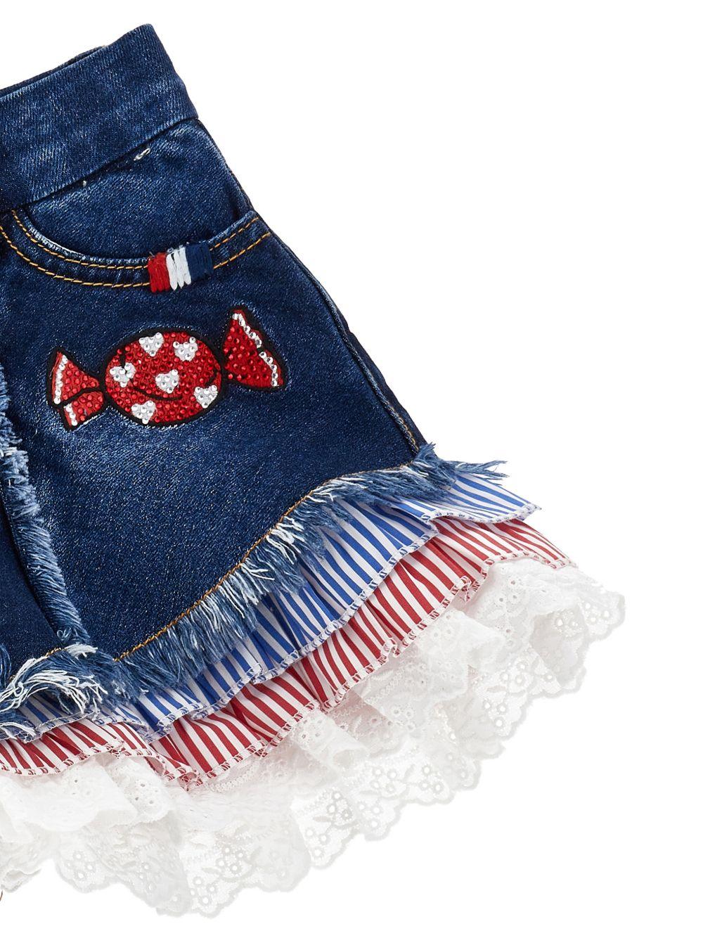 Shorts in denim con ruches 19G4017015 0055 MONNALISA KIDS 