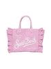 Borsa vanity mini rosa in pizzo san gallo