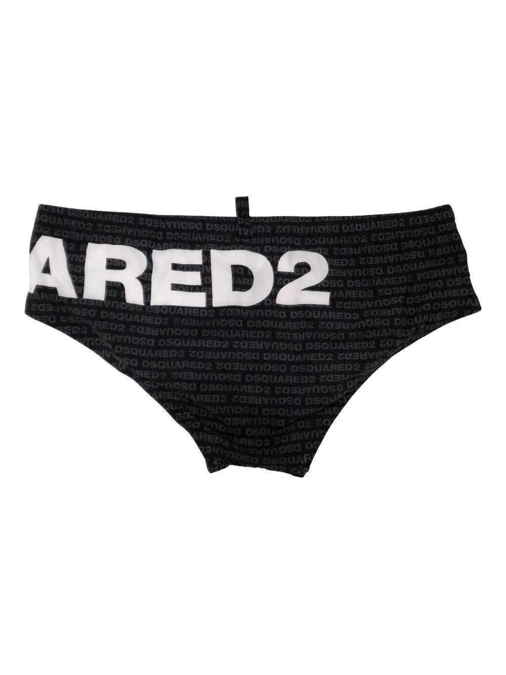 Costume slip nero logo all-over D7B2E5940 010 DSQUARED 